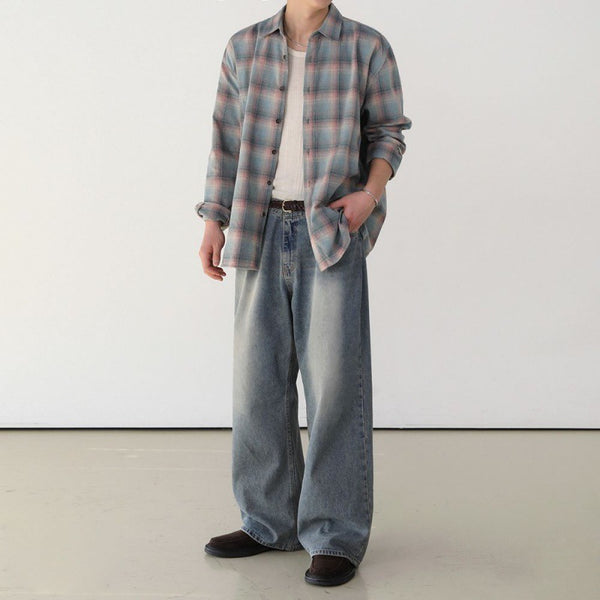 Color-contrast Check Long Sleeve Shirt