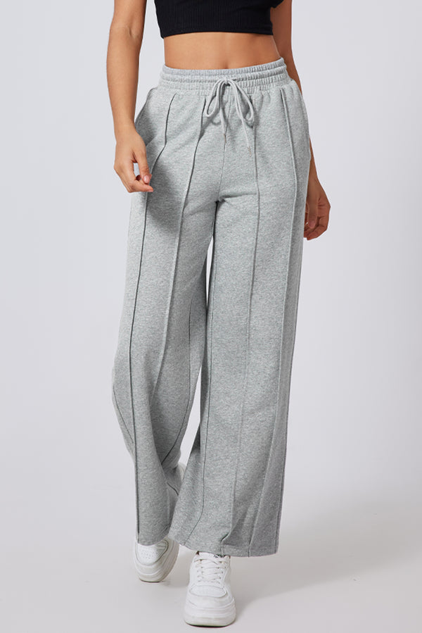 Drawstring High Waist Wide Leg Sweatpants